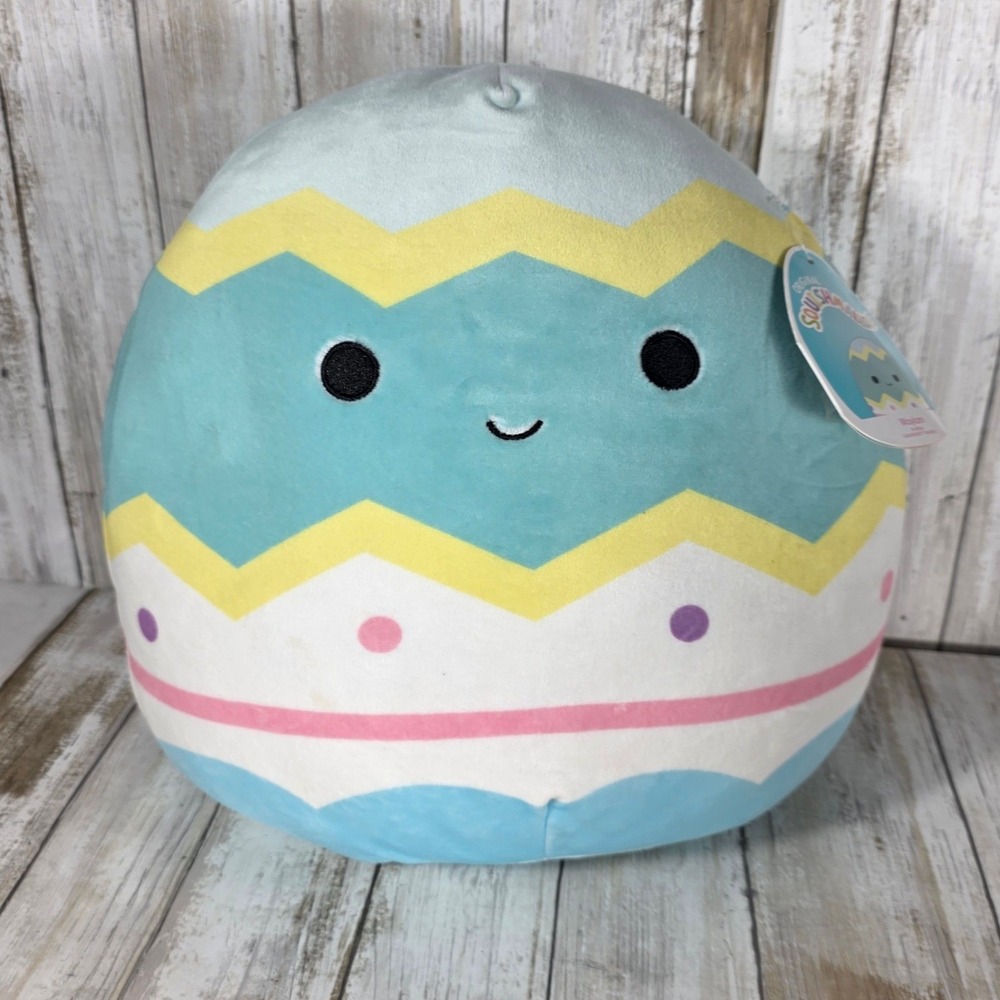 Squishmallows Waylan the Easter Egg 12 Inch Blue Yellow Pastel Plush NWT 2022